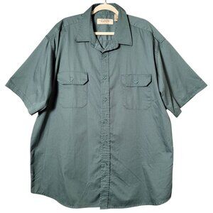 Big Mac Workwear Mens Green Short Sleeve Button Up Utility Work Shirt XXL Tall